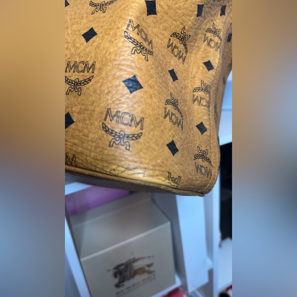 MCM Brown Tote with Blue Stripe - Picture 14 of 15